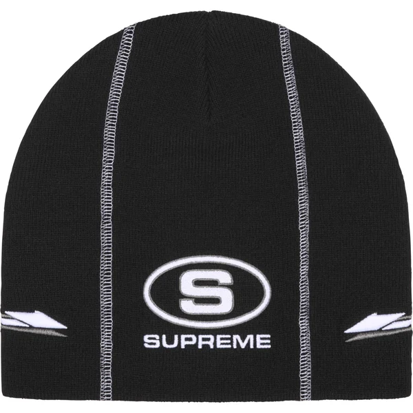 Supreme Racing Panel Beanie - Black (front)