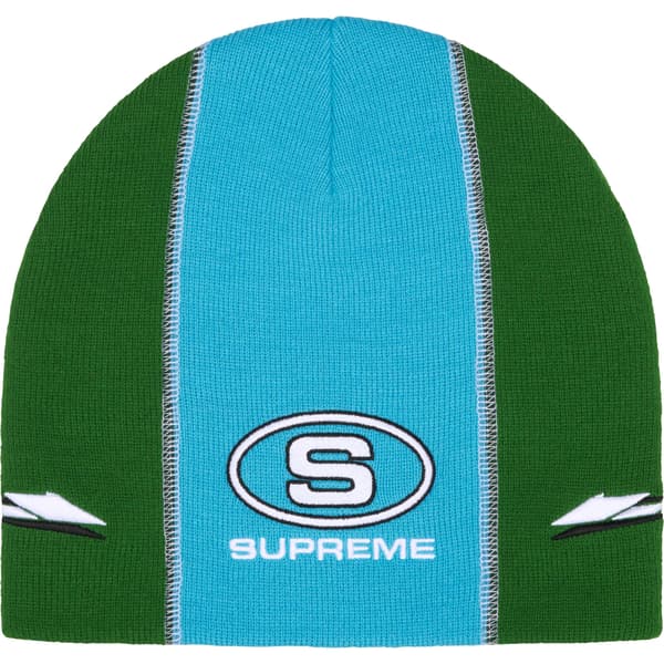 Supreme Racing Panel Beanie - Light Blue (front)