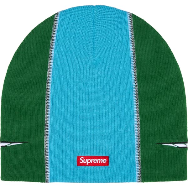 Supreme Racing Panel Beanie - Light Blue (front)