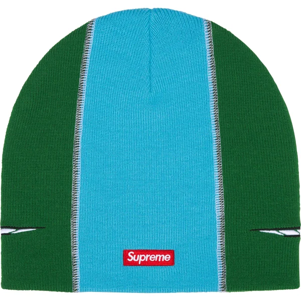 Supreme Racing Panel Beanie - Light Blue (front)