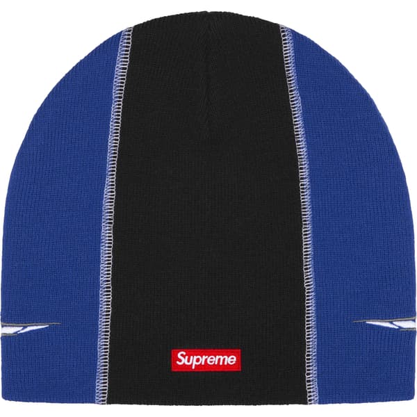Supreme Racing Panel Beanie - Navy (front)
