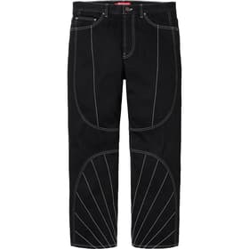 Supreme Radial Embroidered Loose Fit Jean Black