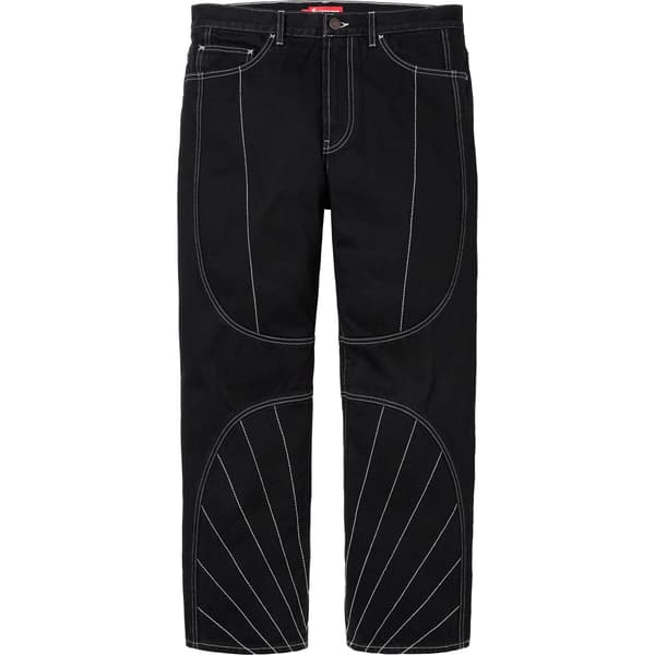 Supreme Radial Embroidered Loose Fit Jean - Black (front)