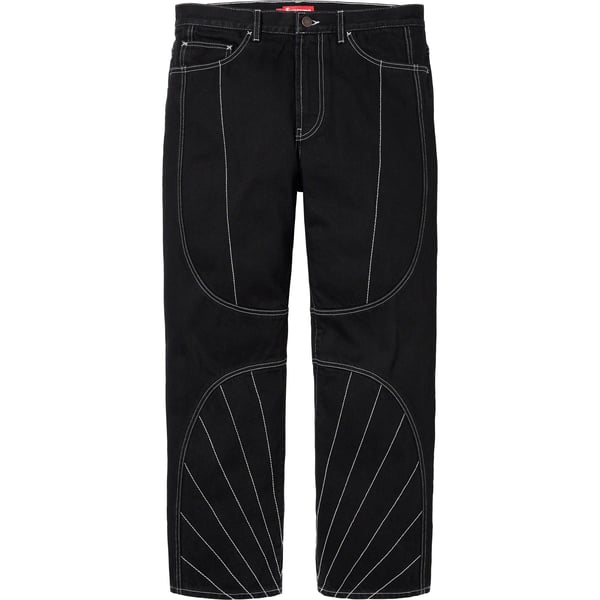 Supreme Radial Embroidered Loose Fit Jean - Black (front)