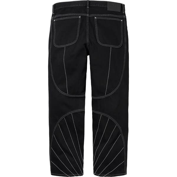 Supreme Radial Embroidered Loose Fit Jean - Black (front)