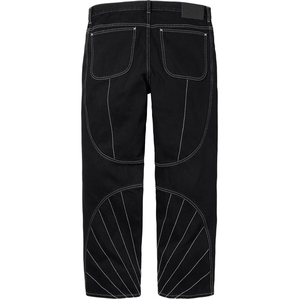 Supreme Radial Embroidered Loose Fit Jean - Black (front)