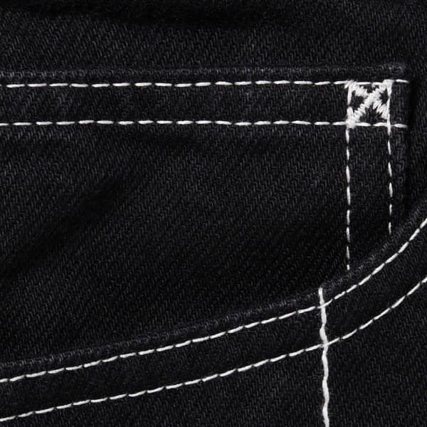 Supreme Radial Embroidered Loose Fit Jean - Black (front)