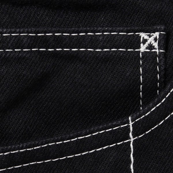 Supreme Radial Embroidered Loose Fit Jean - Black (front)