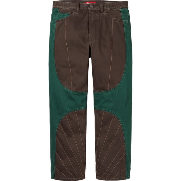 Supreme Radial Embroidered Loose Fit Jean - Brown (front)