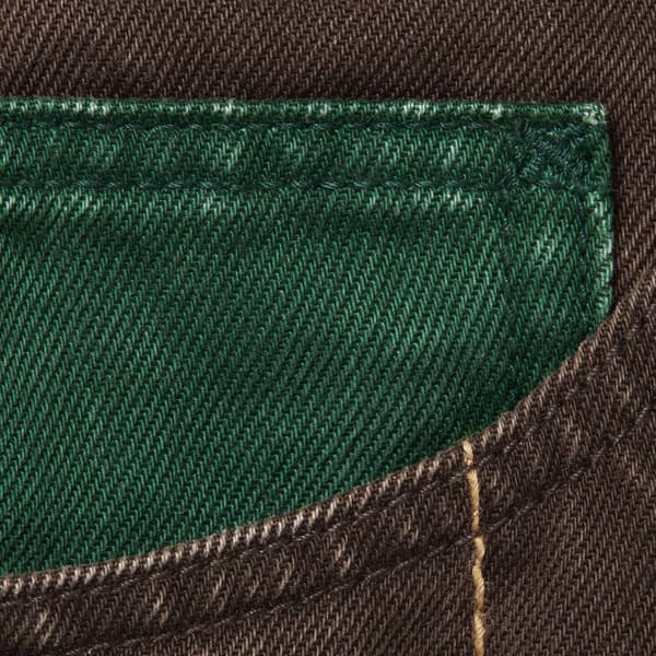 Supreme Radial Embroidered Loose Fit Jean - Brown (front)