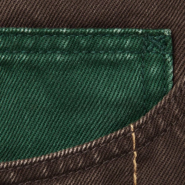 Supreme Radial Embroidered Loose Fit Jean - Brown (front)