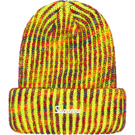 Supreme Rainbow Loose Gauge Beanie Neon Yellow