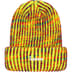Supreme Rainbow Loose Gauge Beanie - Neon Yellow (front)