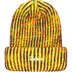 Supreme Rainbow Loose Gauge Beanie - Neon Yellow (front)