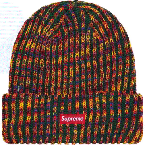 Supreme Rainbow Loose Gauge Beanie - Olive (front)