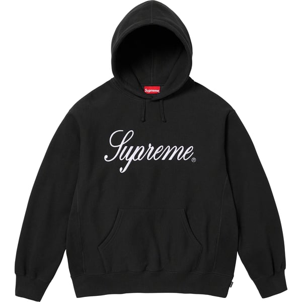 Supreme Raised Script Hooded Sweatshirt - Black (front)