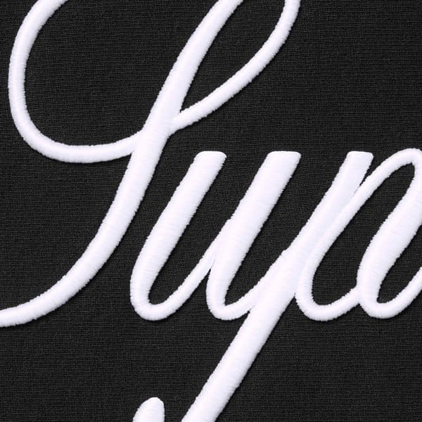 Supreme Raised Script Hooded Sweatshirt - Black (front)