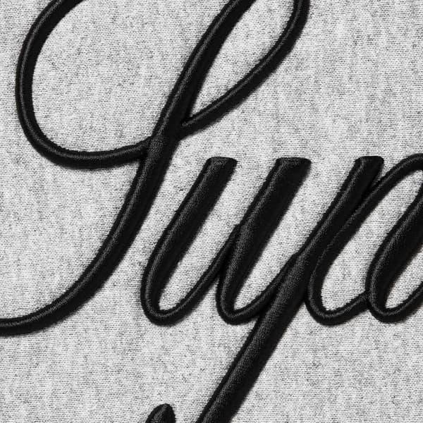 Supreme Raised Script Hooded Sweatshirt - Heather Grey (front)
