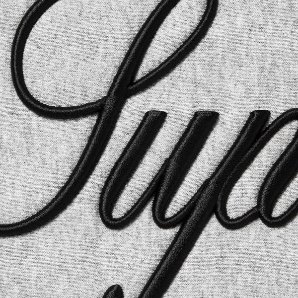 Supreme Raised Script Hooded Sweatshirt - Heather Grey (front)