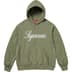 Supreme Raised Script Hooded Sweatshirt - Light Olive (front)