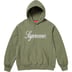 Supreme Raised Script Hooded Sweatshirt - Light Olive (front)