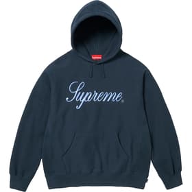 Supreme Raised Script Hooded Sweatshirt Navy