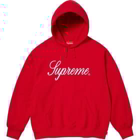 Supreme Raised Script Hooded Sweatshirt Red