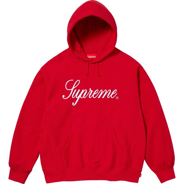 Supreme Raised Script Hooded Sweatshirt - Red (front)