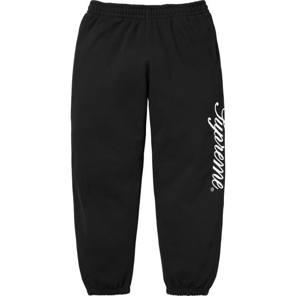 Supreme Raised Script Sweatpant - Black (front)