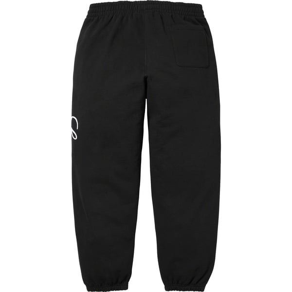 Supreme Raised Script Sweatpant - Black (front)
