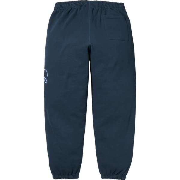 Supreme Raised Script Sweatpant - Navy (front)