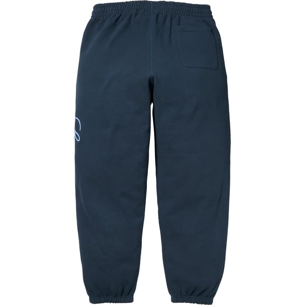 Supreme Raised Script Sweatpant - Navy (front)