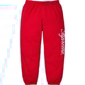 Supreme Raised Script Sweatpant Red