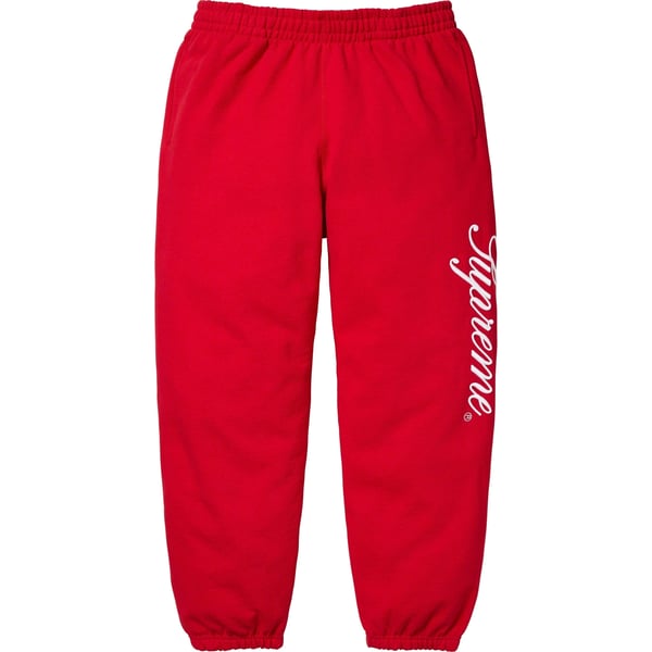Supreme Raised Script Sweatpant - Red (front)