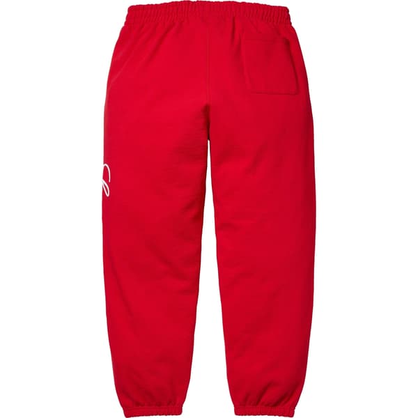 Supreme Raised Script Sweatpant - Red (front)