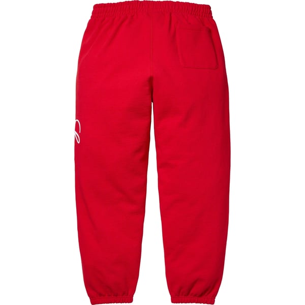 Supreme Raised Script Sweatpant - Red (front)