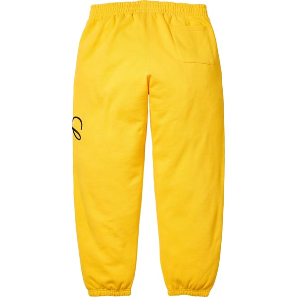 Supreme Raised Script Sweatpant - Yellow (front)