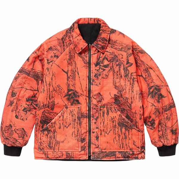 Supreme RealTree Reversible Quilted Work Jacket - Black (front)