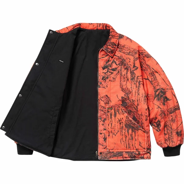 Supreme RealTree Reversible Quilted Work Jacket - Black (front)