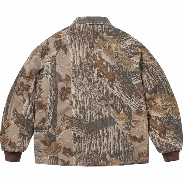 Supreme RealTree Reversible Quilted Work Jacket - Snow Camo (front)