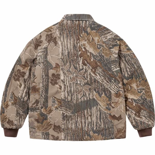 Supreme RealTree Reversible Quilted Work Jacket - Snow Camo (front)