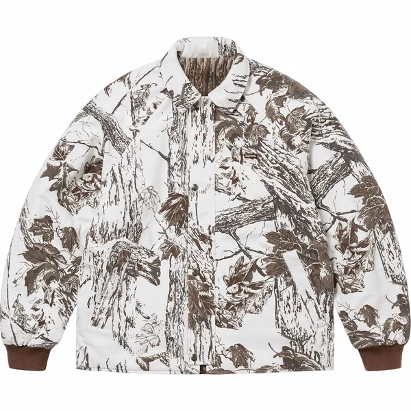 Supreme RealTree Reversible Quilted Work Jacket - Snow Camo (front)