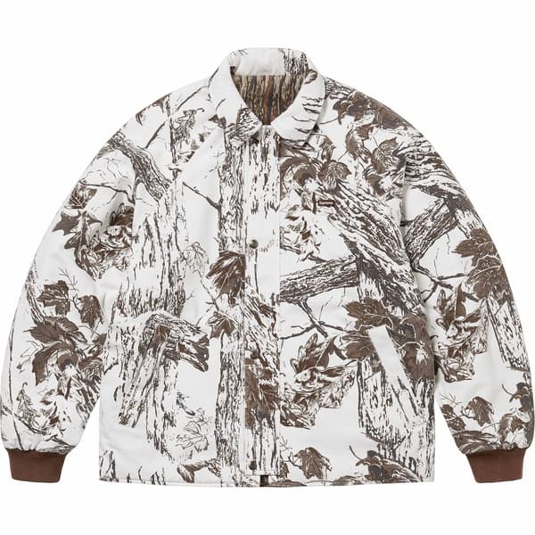 Supreme RealTree Reversible Quilted Work Jacket - Snow Camo (front)