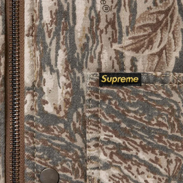 Supreme RealTree Reversible Quilted Work Jacket - Snow Camo (front)
