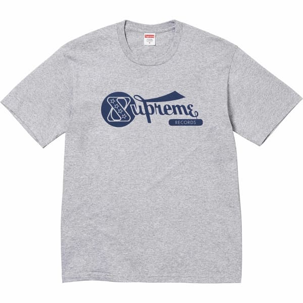 Supreme Records Tee - Heather Grey (front)