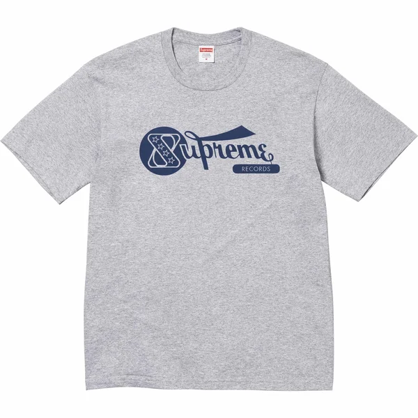 Supreme Records Tee - Heather Grey (front)