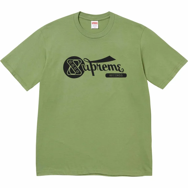 Supreme Records Tee - Moss (front)