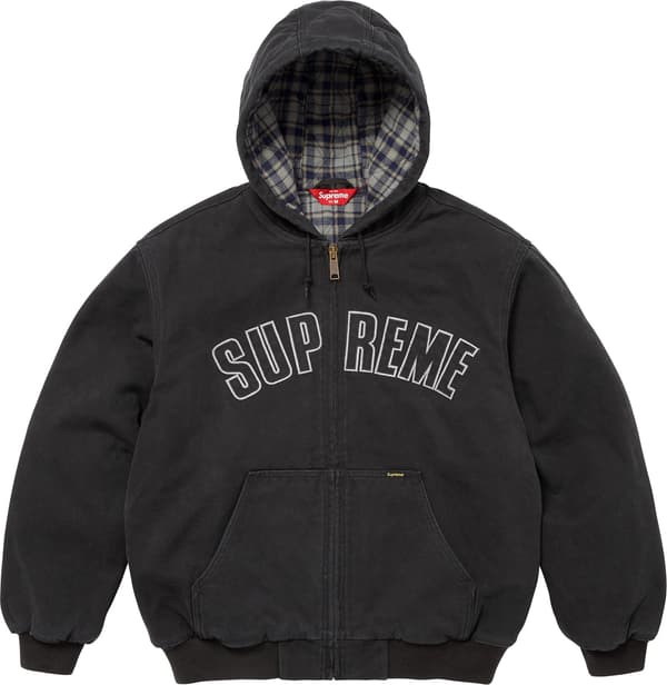 Supreme Reflective Arc Hooded Work Jacket - Black (front)
