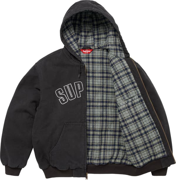 Supreme Reflective Arc Hooded Work Jacket - Black (front)