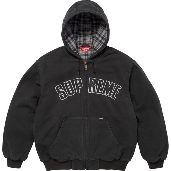 Supreme Reflective Arc Hooded Work Jacket - Black (front)